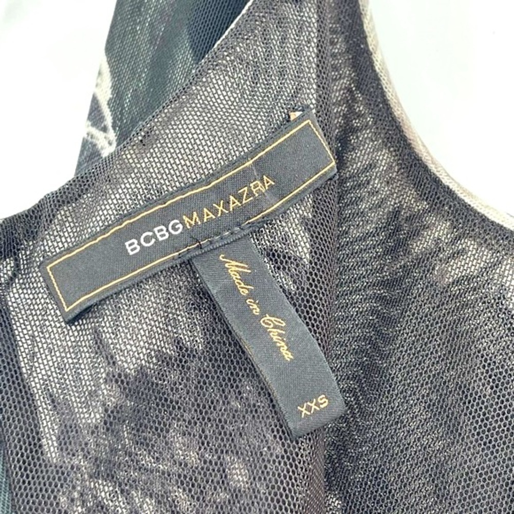 BCBGMaxAzria Roxanne Ruched Abstract Asymmetrical Dress - Picture 5 of 15
